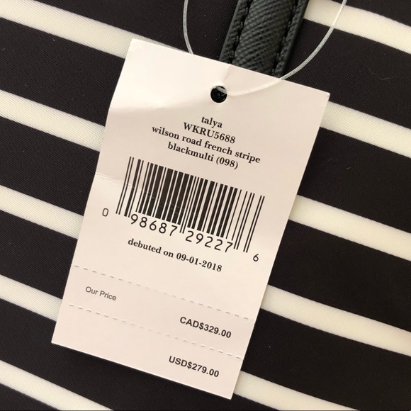 NWT Kate Spade Large Nylon Striped Tote - Picture 3 of 6